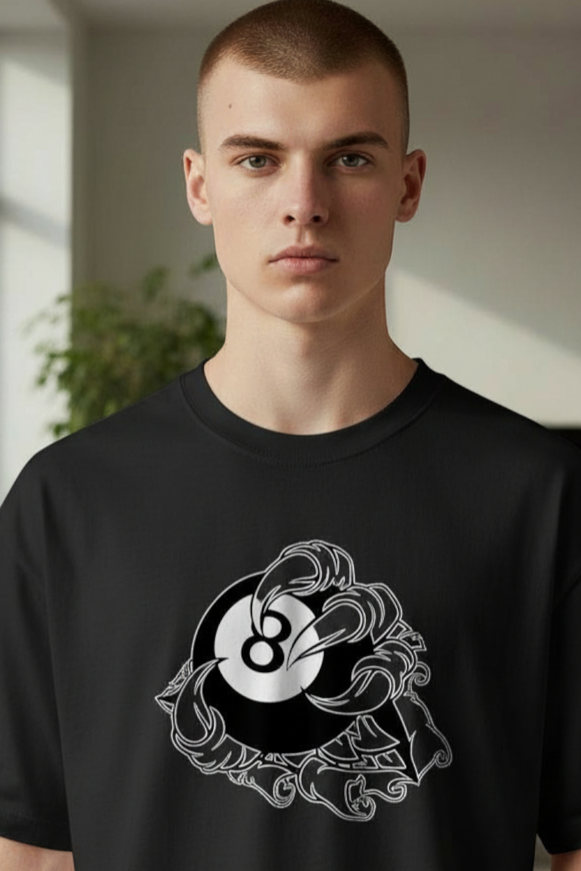SCREEN PRINTED: "EIGHT BALL"