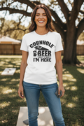 SCREEN PRINTED: "CORNHOLE BEER"