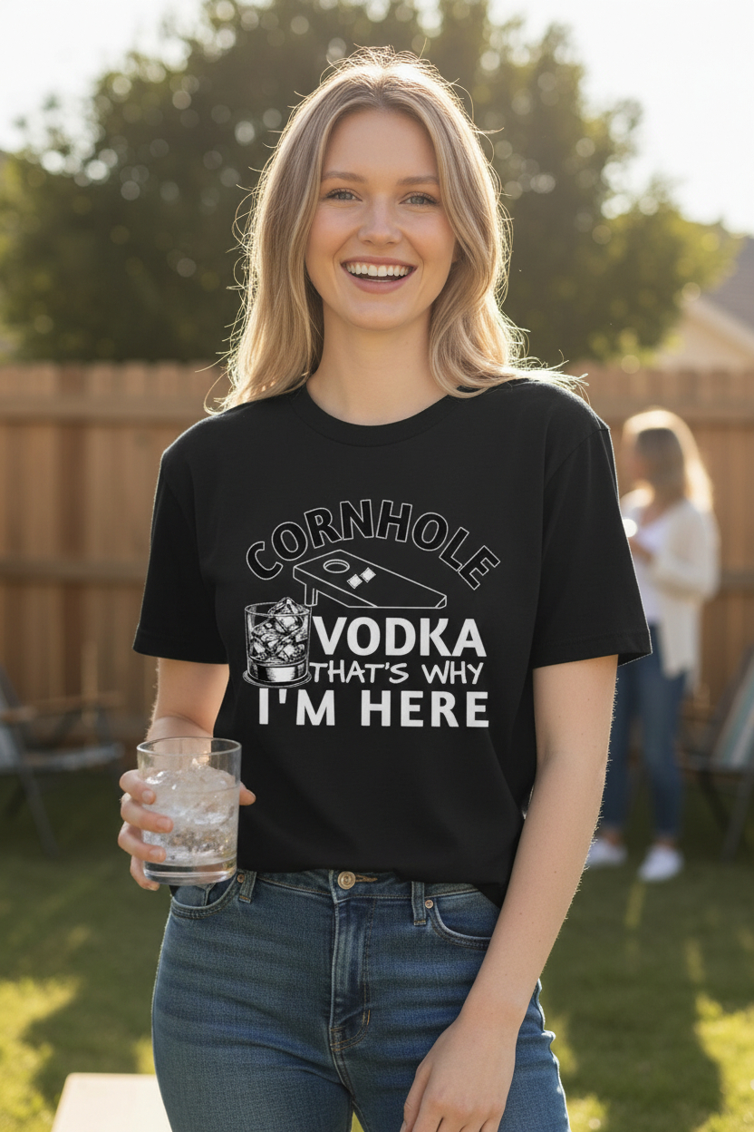 SCREEN PRINTED: "CORNHOLE:" VODKA" (Copy)