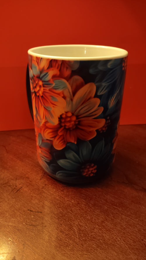 15 OZ SUBLIMATED COFFEE MUG "ROSES AND FLOWERS"