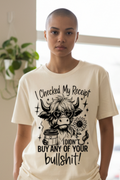 SCREEN PRINTED: "THE RECEIPT"
