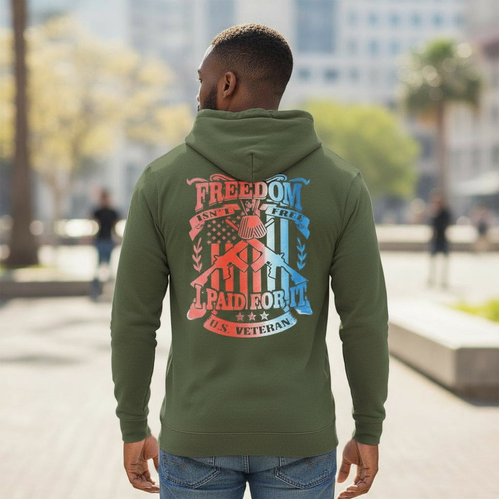 SCREEN PRINTED: "FREEDOM IS NOT FREE"