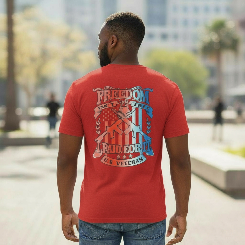 SCREEN PRINTED: "FREEDOM IS NOT FREE"