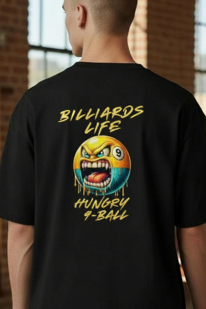 SCREEN PRINTED: "HUNGRY 9-BALL"